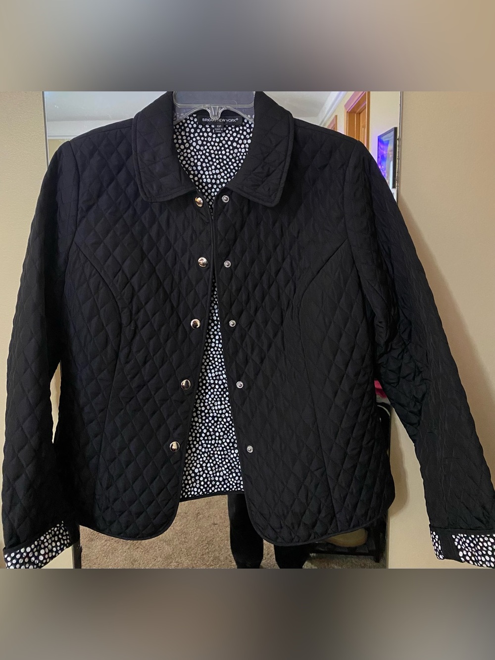 Briggs New York Black Quilted Snap-Front Utility Jacket